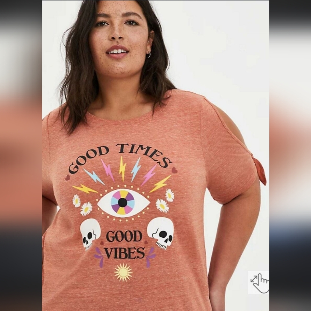 Good Times Graphic Split Shoulder Tee
